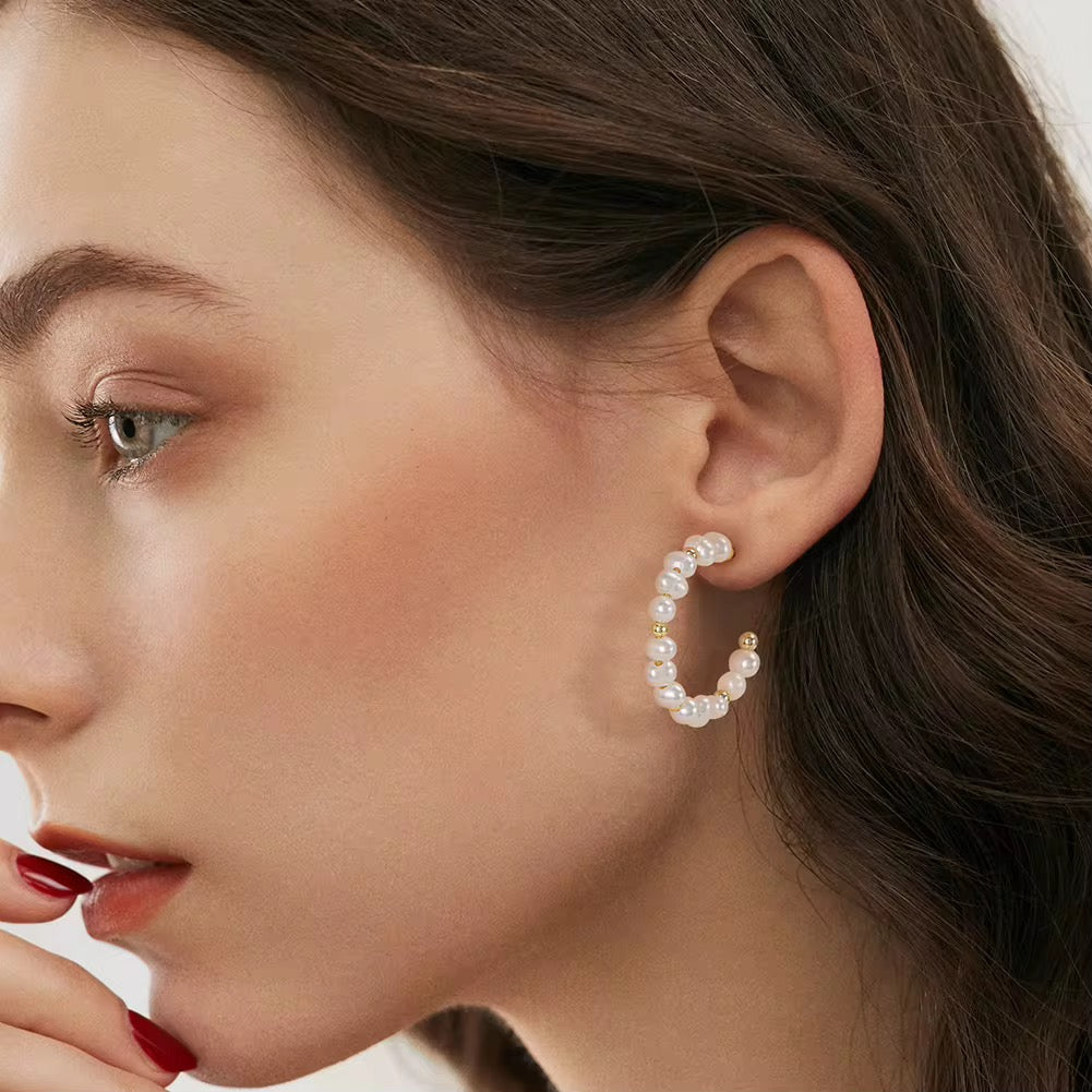 Siena Pearl Hoops