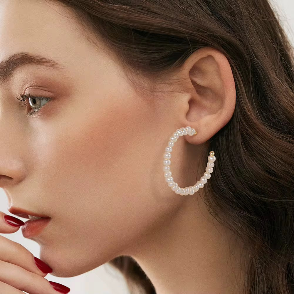 Portofino Pearl Hoops