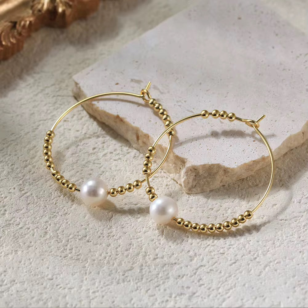 Capri Pearl Hoops
