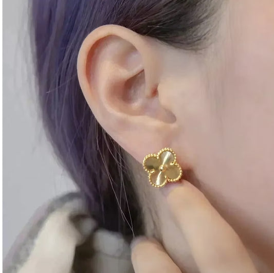 Athina Clover Studs- Gold