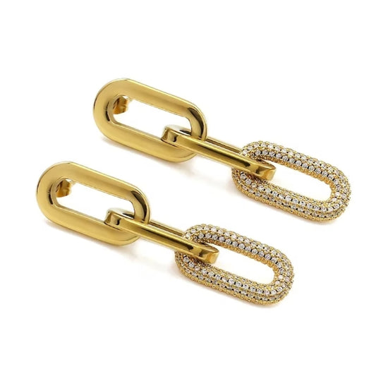 Alexa Pave Earrings - Gold