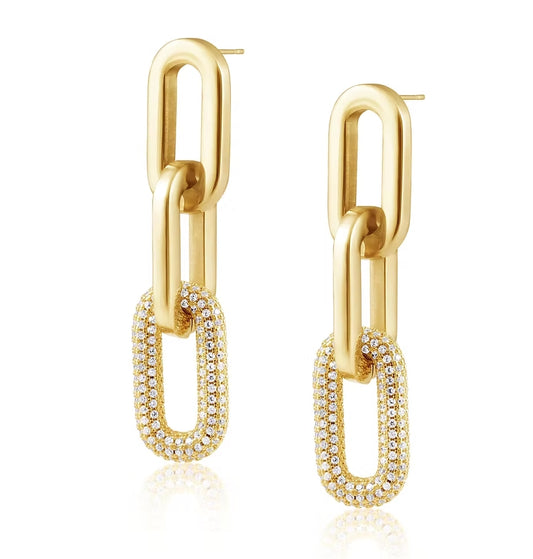 Alexa Pave Earrings - Gold